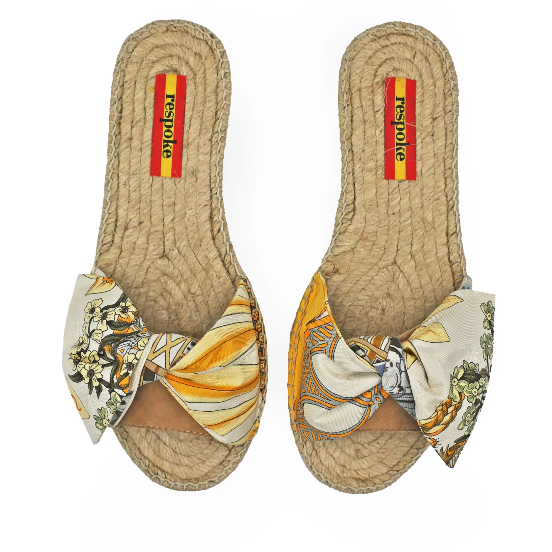 Respoke Footwear*Amours Norma Yellow Bow Slide Espadrilles