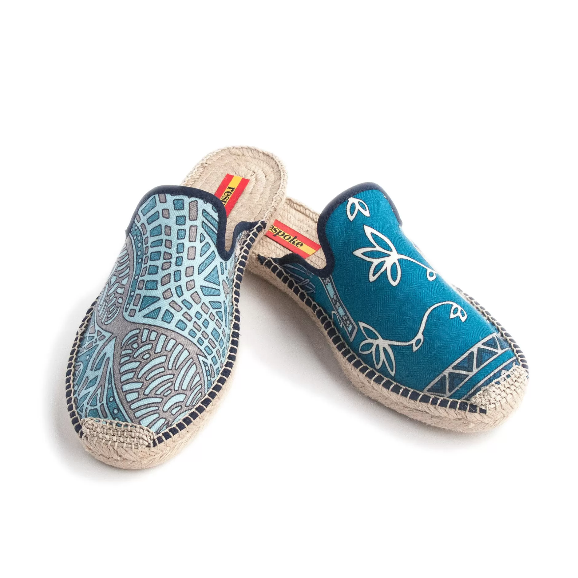 Respoke Footwear*Arman Teal Cashmere/Silk Mule Espadrilles