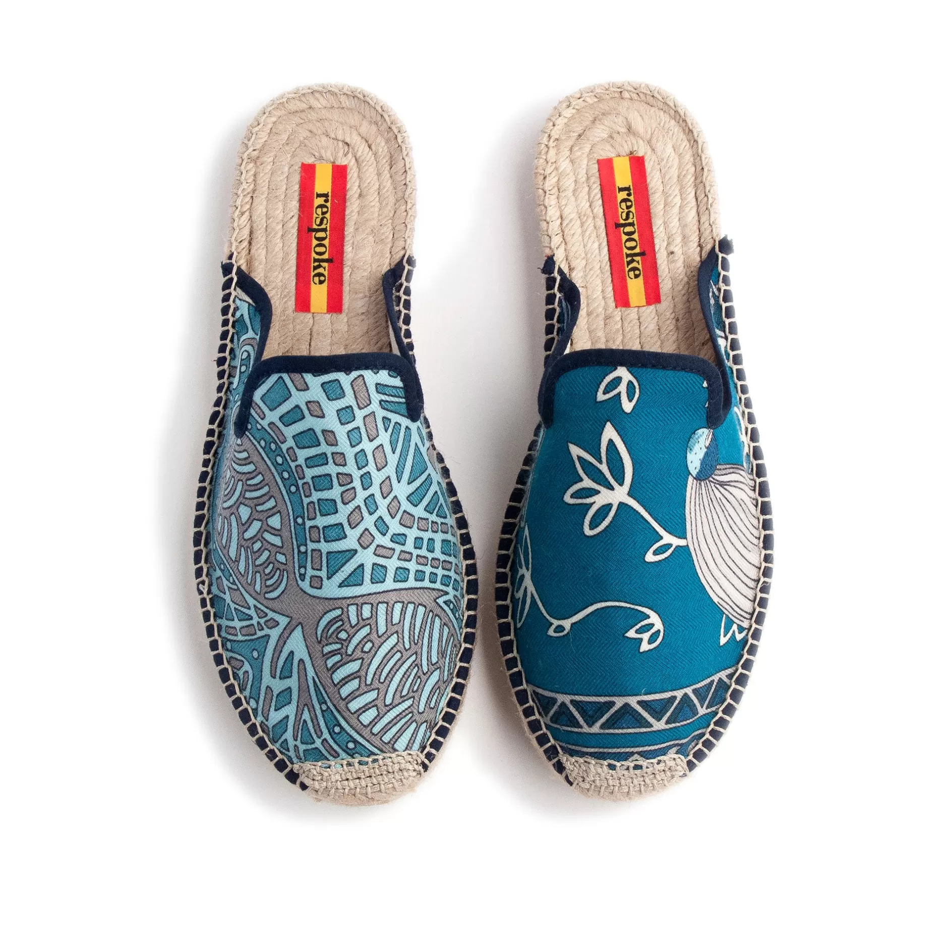 Respoke Footwear*Arman Teal Cashmere/Silk Mule Espadrilles