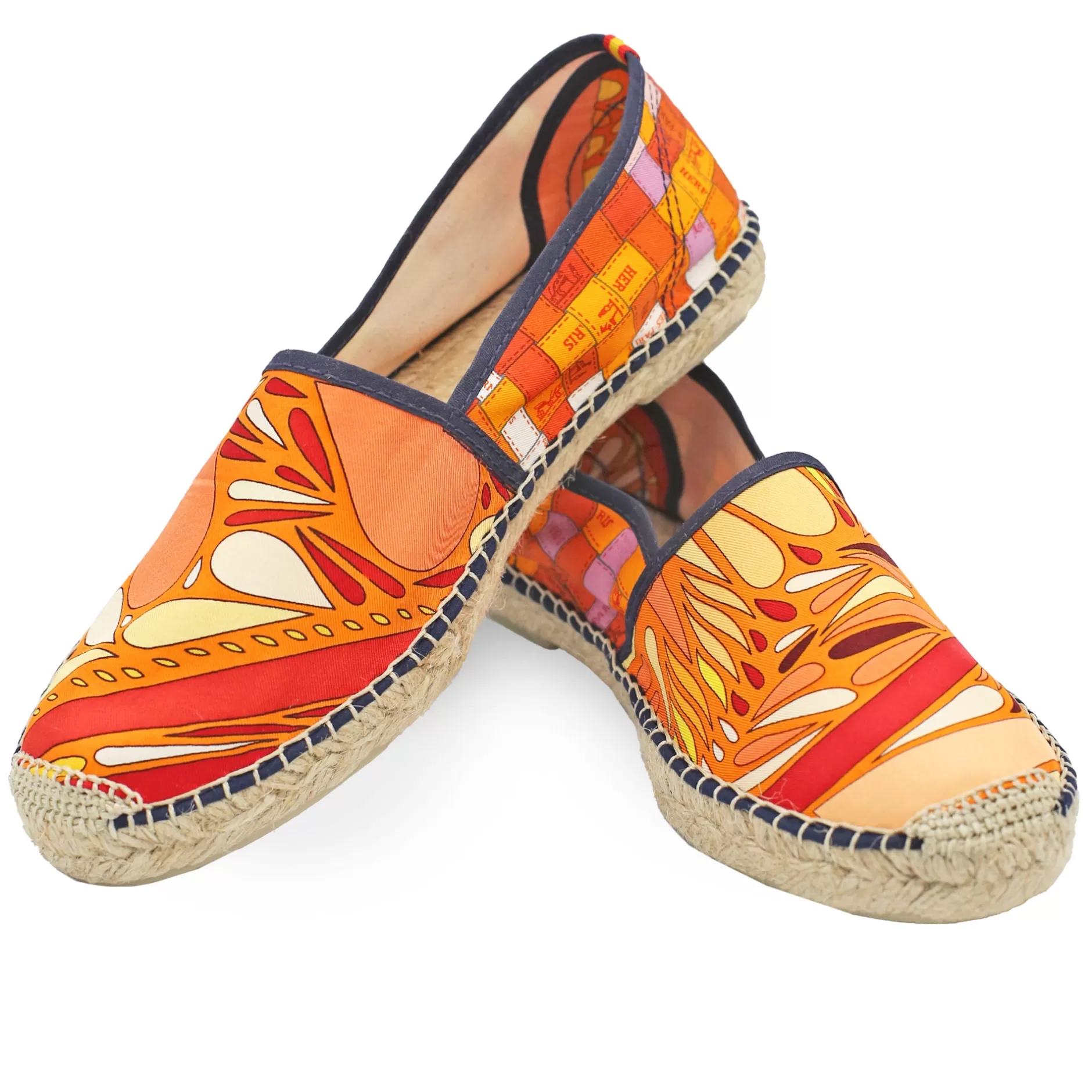 Respoke Footwear*Barsento Carre Orange Classic Espadrilles