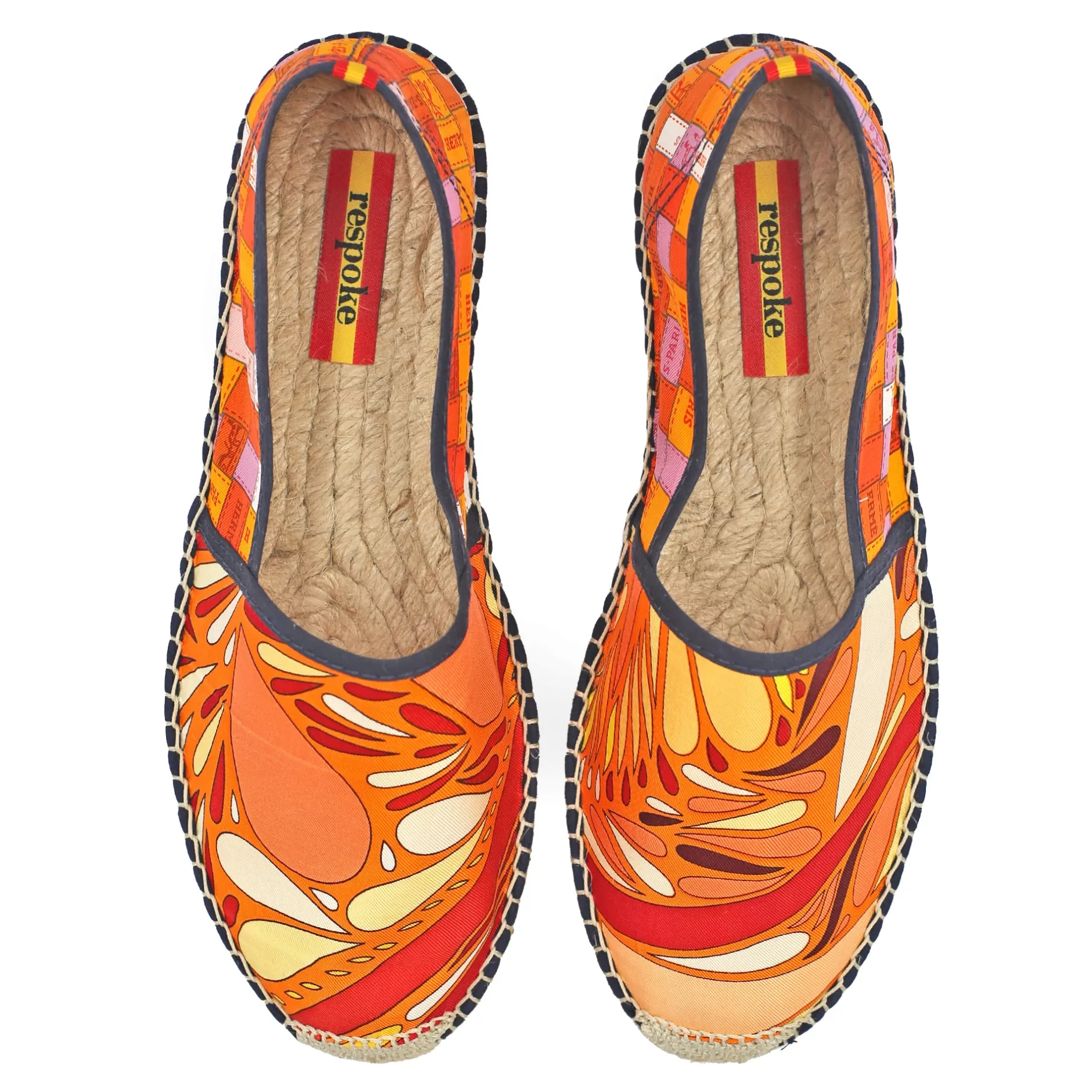 Respoke Footwear*Barsento Carre Orange Classic Espadrilles