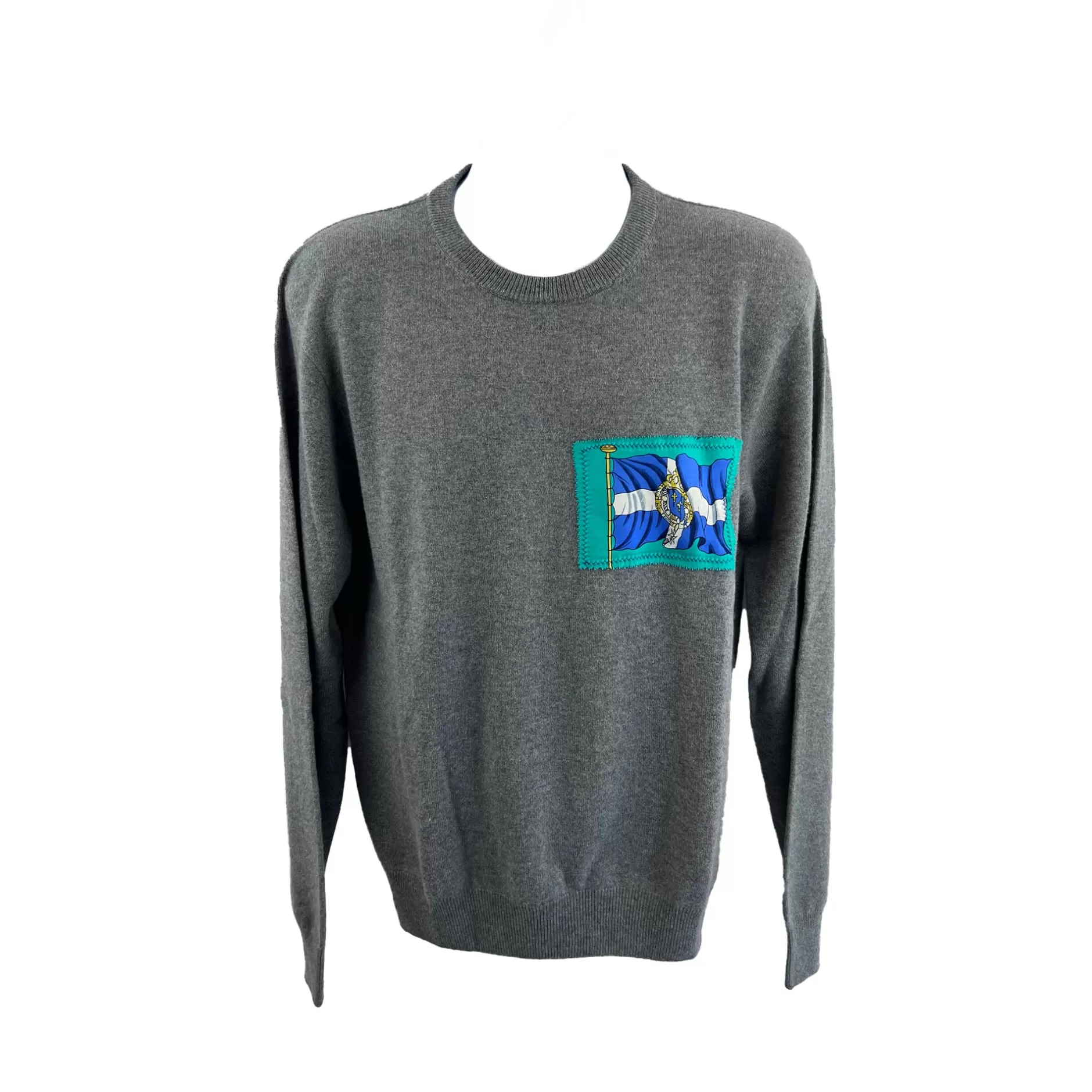 Respoke Clothing*Cashmere Crewneck In Grey With Pavois Silk-L