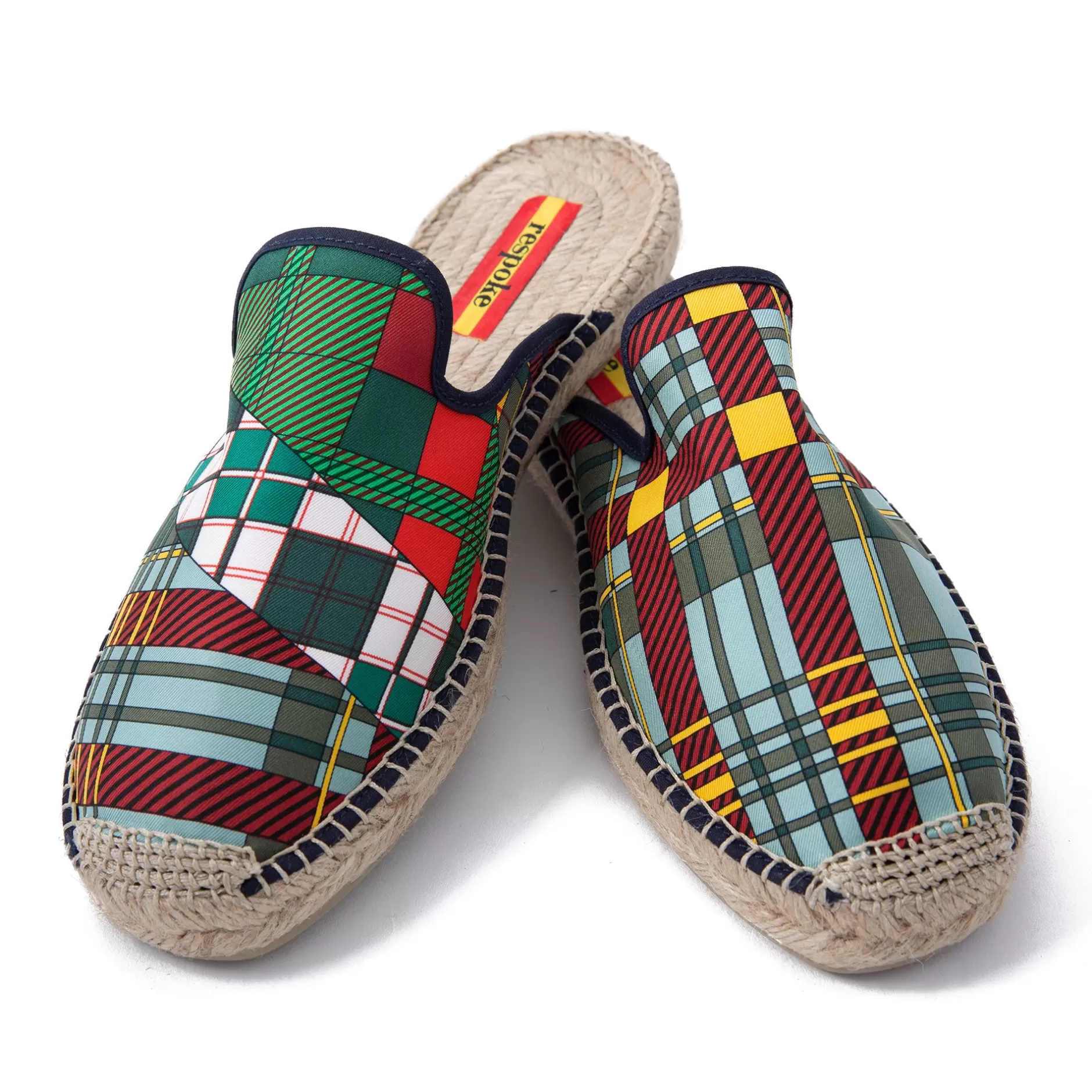 Respoke Footwear*Che Green Plaid Mule Espadrilles