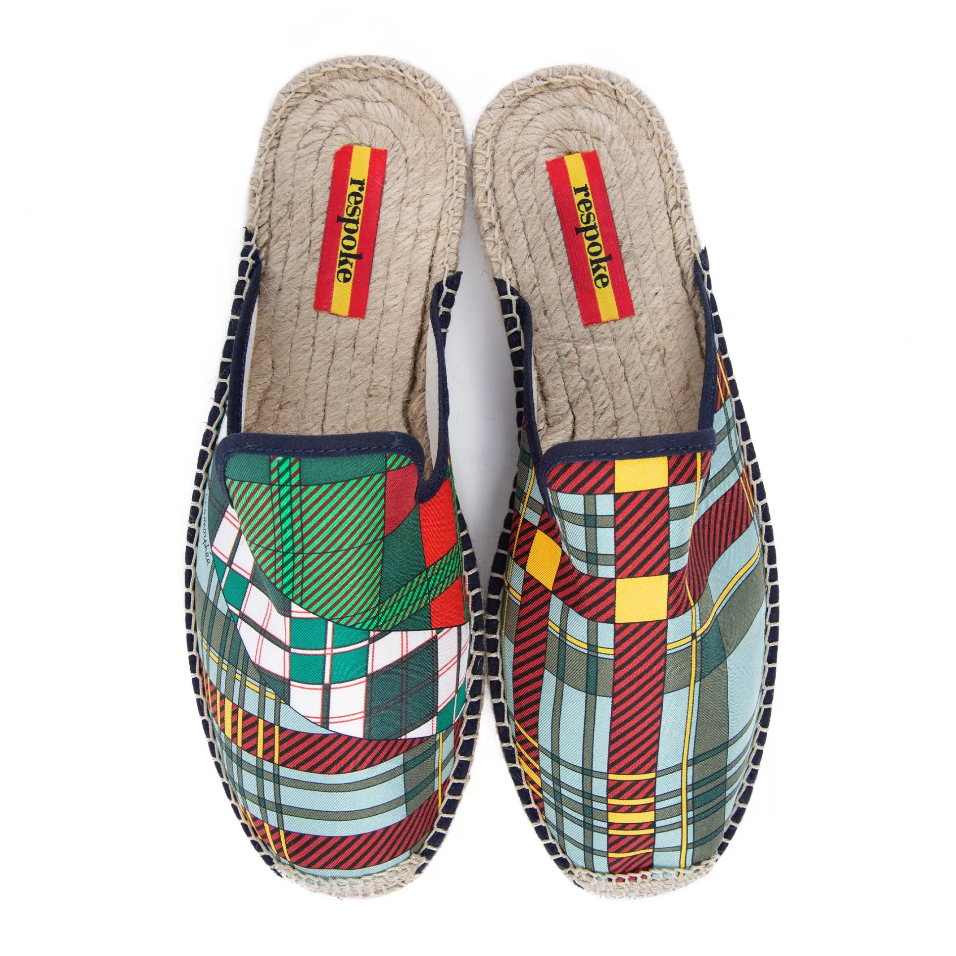 Respoke Footwear*Che Green Plaid Mule Espadrilles