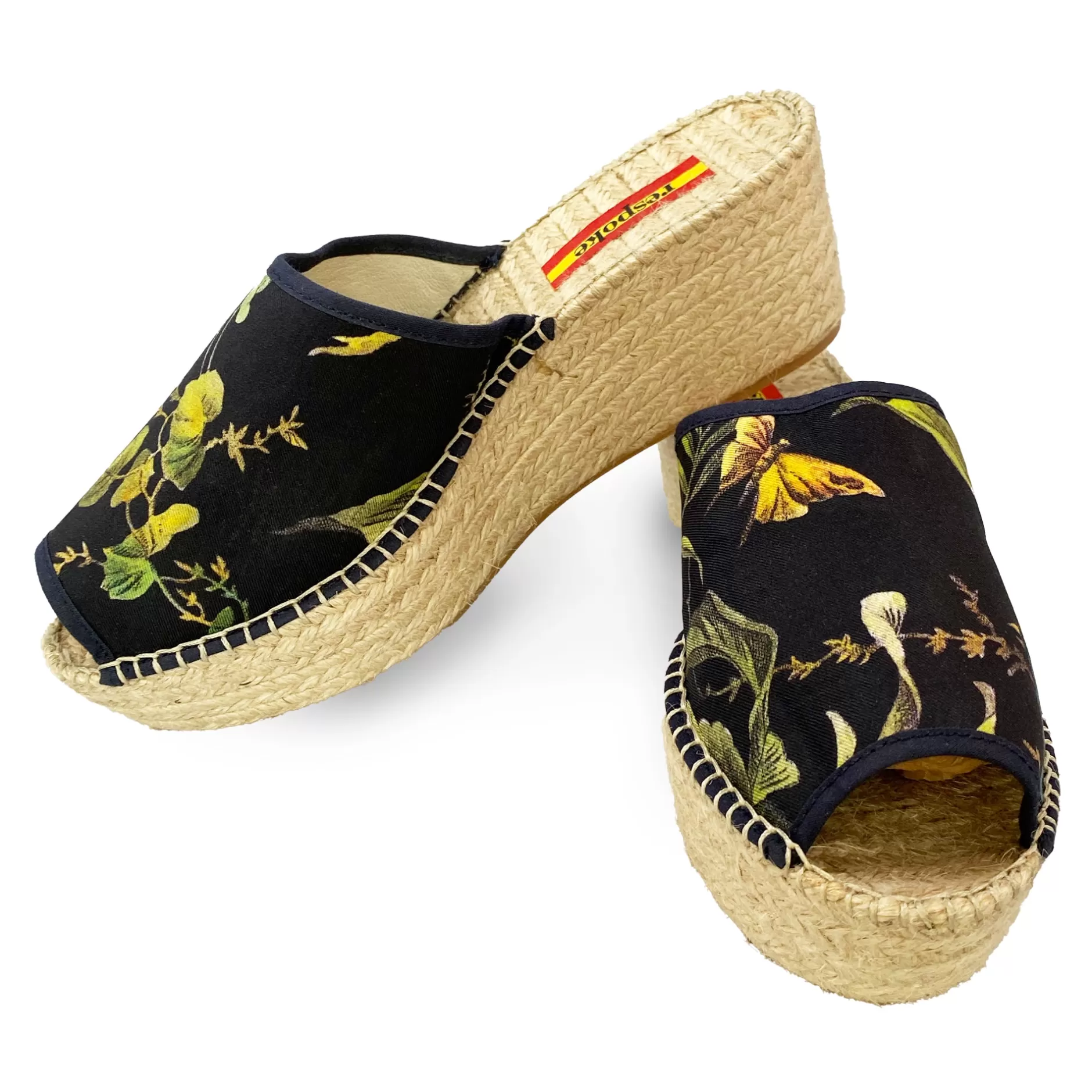 Respoke Footwear*Consuelo Black Modern Wedge Espadrilles