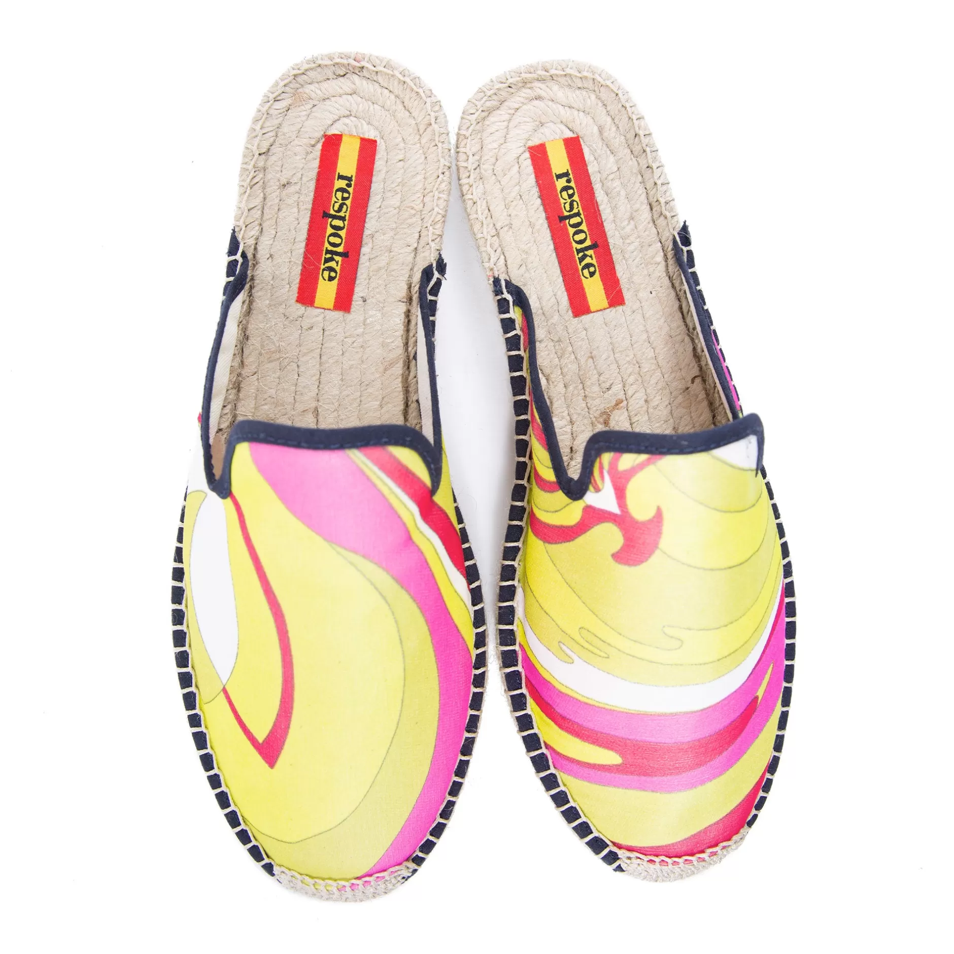 Respoke Footwear*Dita Fuchsia/Yellow Mule Espadrilles