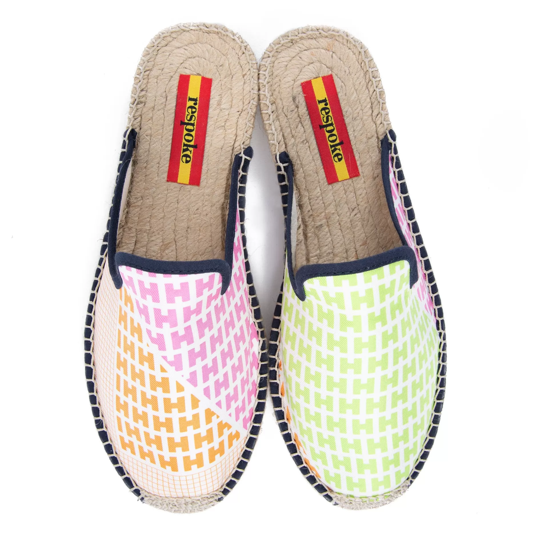 Respoke Footwear*Halina Orange/Pink/Lime Mule Espadrilles