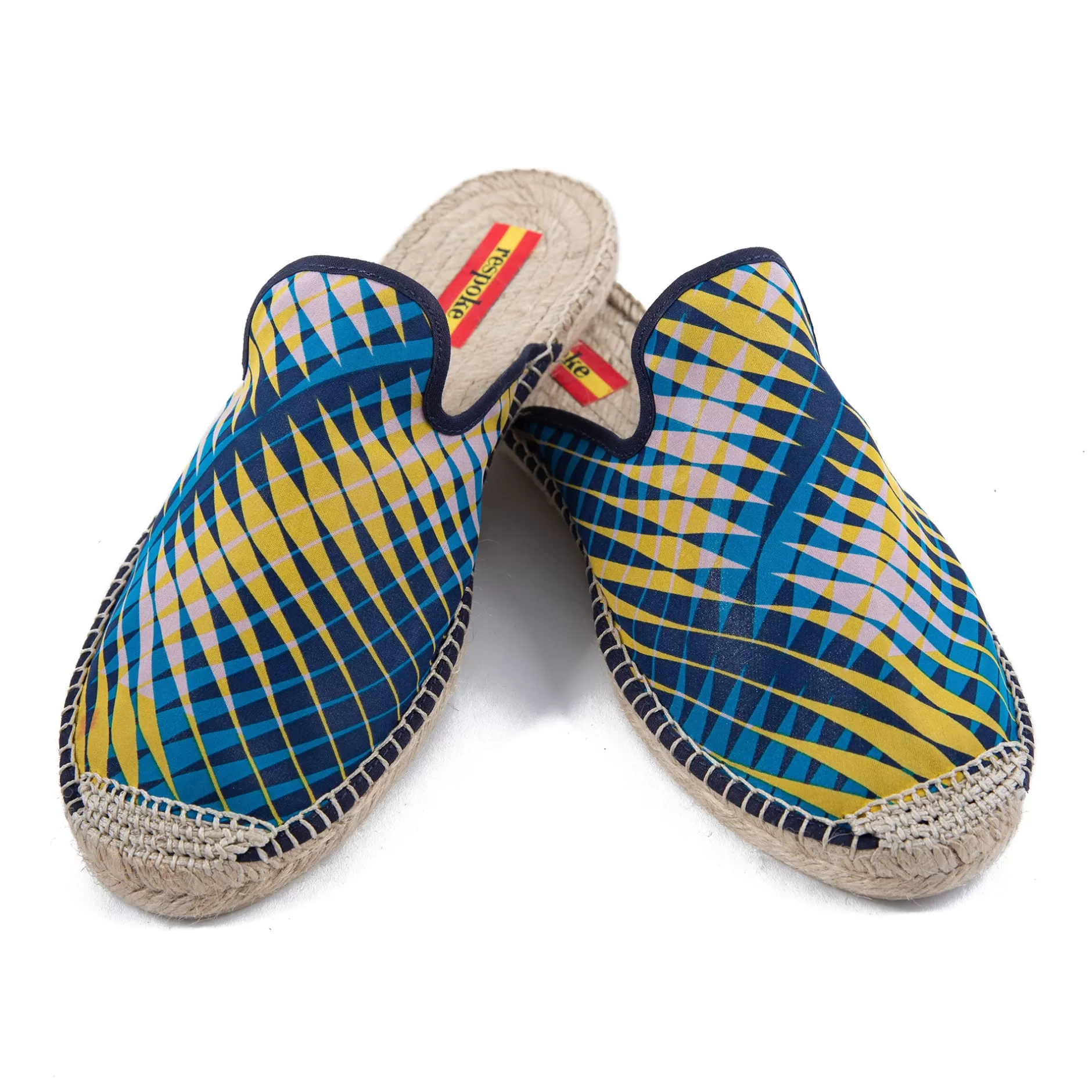 Respoke Footwear*Jacy Blue/Yellow Mule Espadrilles