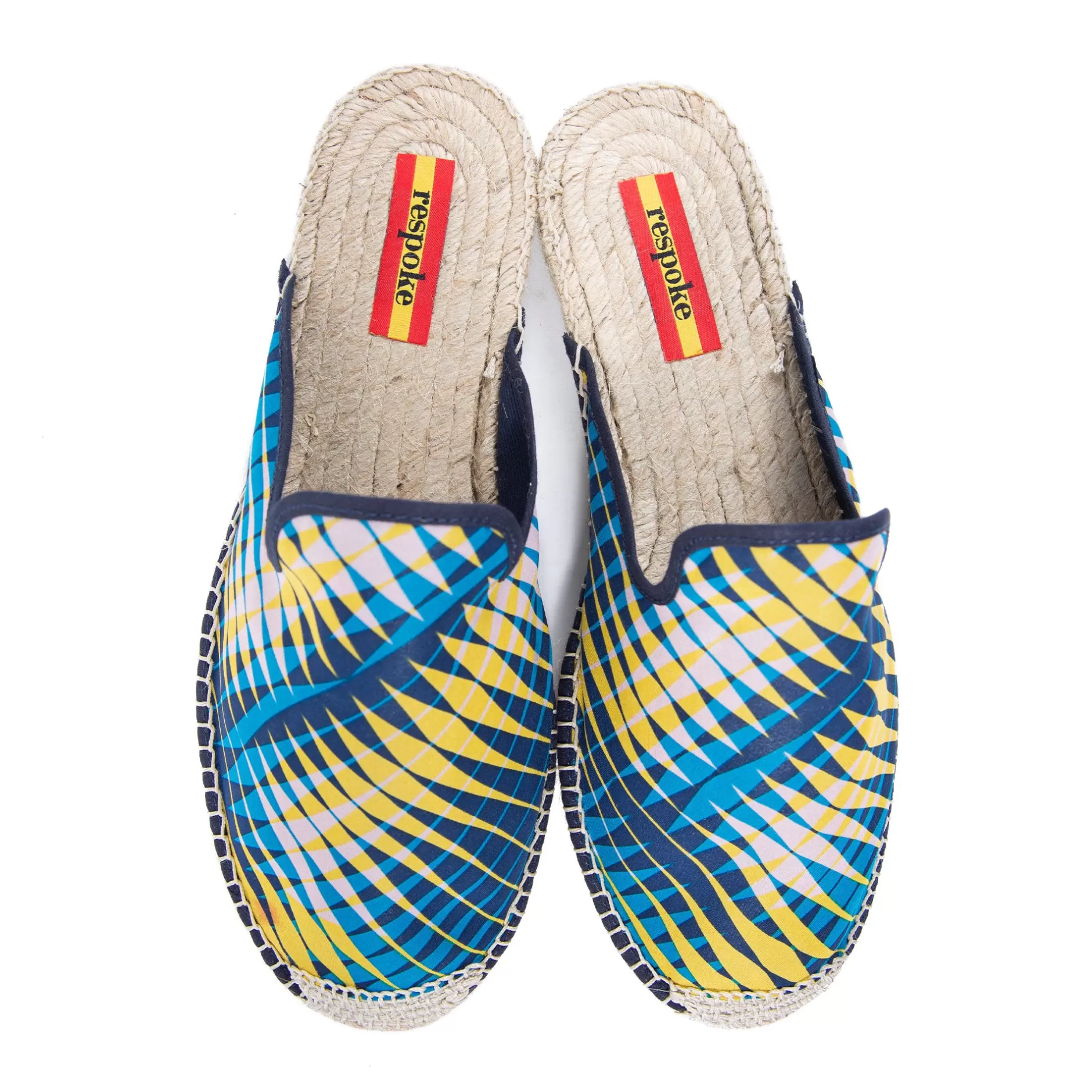 Respoke Footwear*Jacy Blue/Yellow Mule Espadrilles