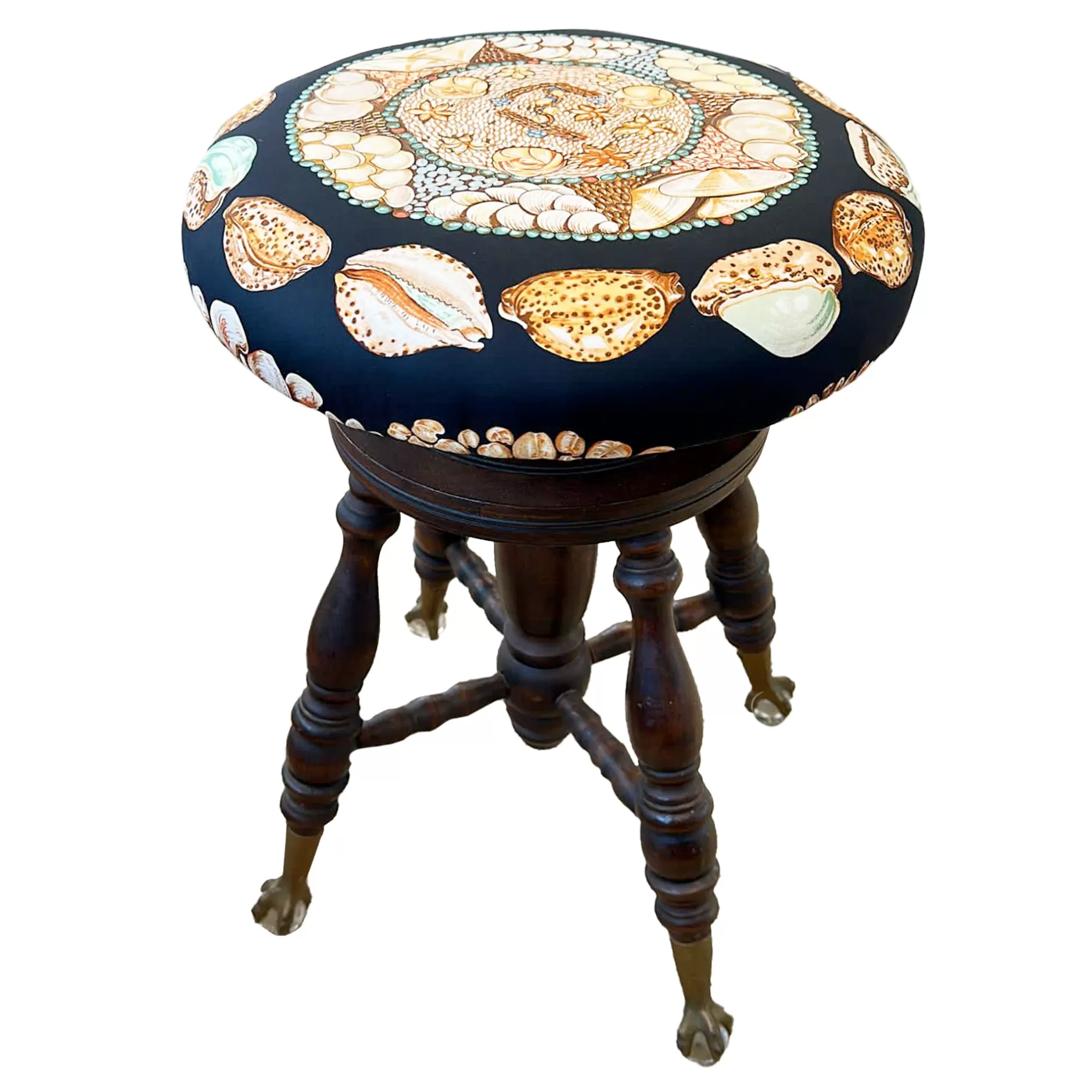 Respoke Furniture*Shells-d Vintage Piano Stool