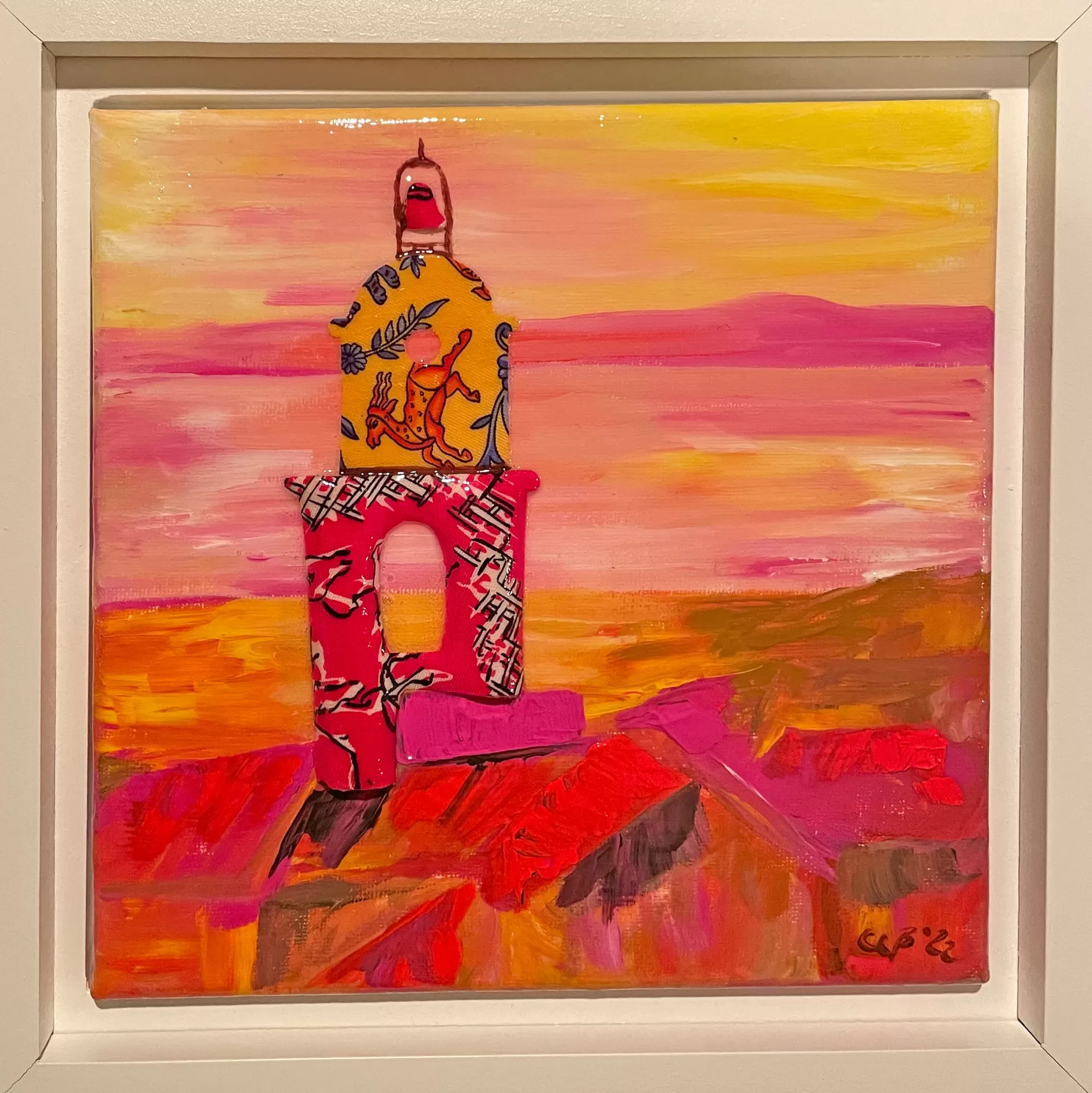 Respoke Fine Art*St Tropez Bell Tower Collage-8X8 Framed